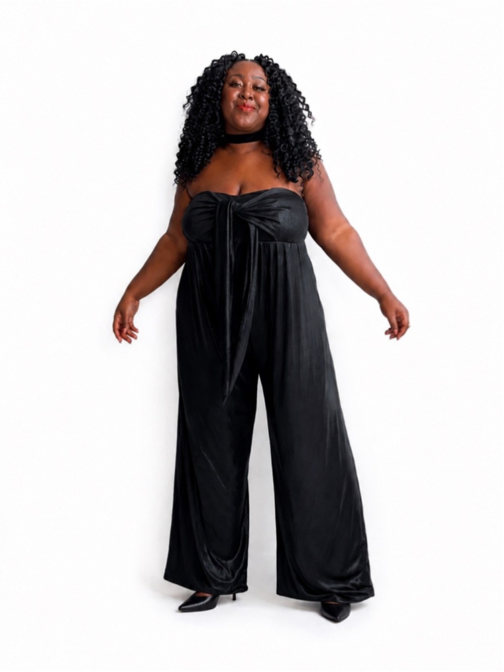 SMASH + TESS DOUBLE-TAKE WIDE LEG JUMPSUIT BLACK METALLIC SIZE 3XL (NWT)
